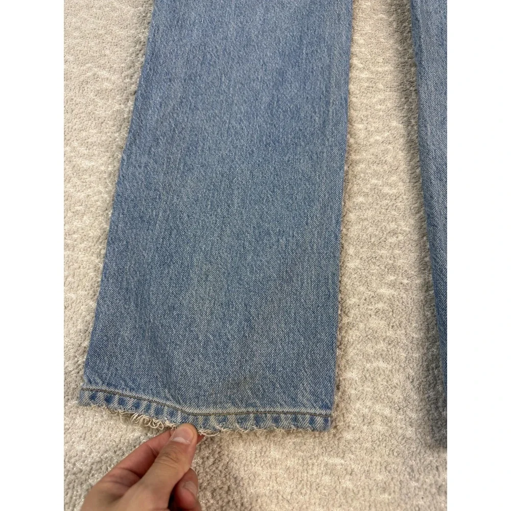 Reformation Jeans Womens‎ 26 Blue Zoe High Rise Loose Ripped Distressed Montauk